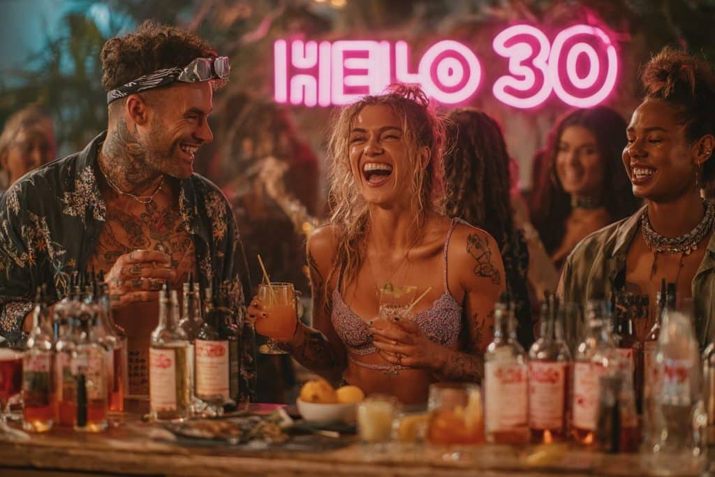 decor neon rose 30 ans hello fete bar femme anniversaire fun déjanté alcool