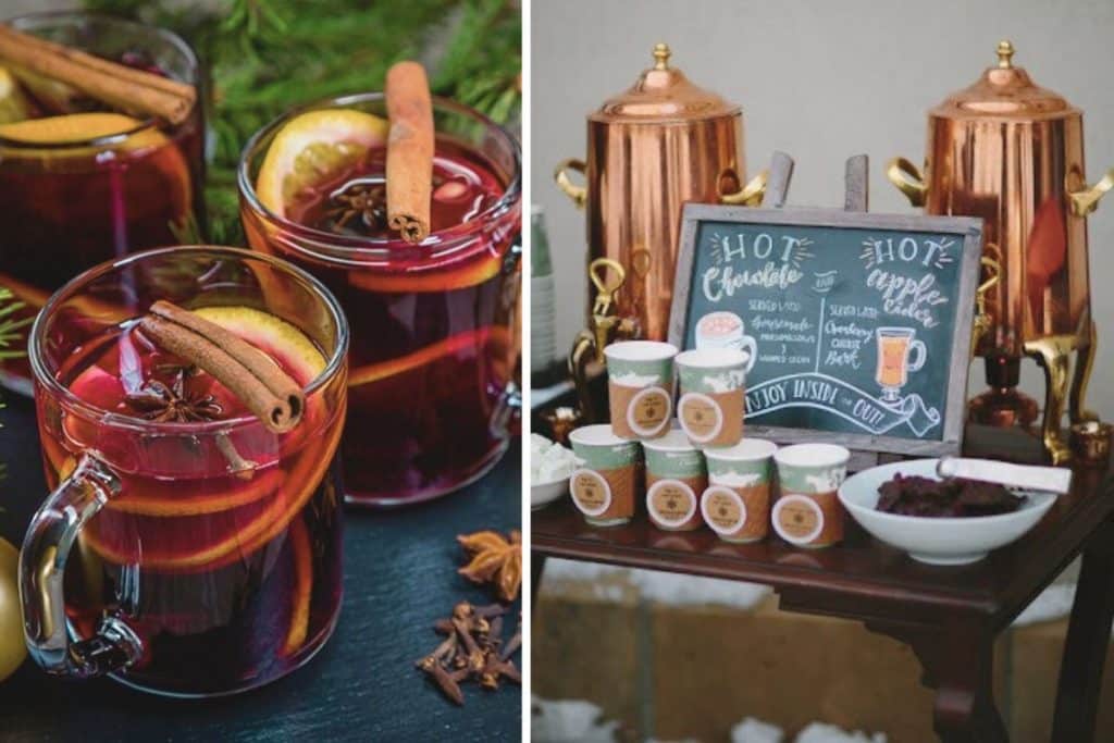 bar boisson chaude mariage espace invités chocolat chaud café vin chaud cannelle