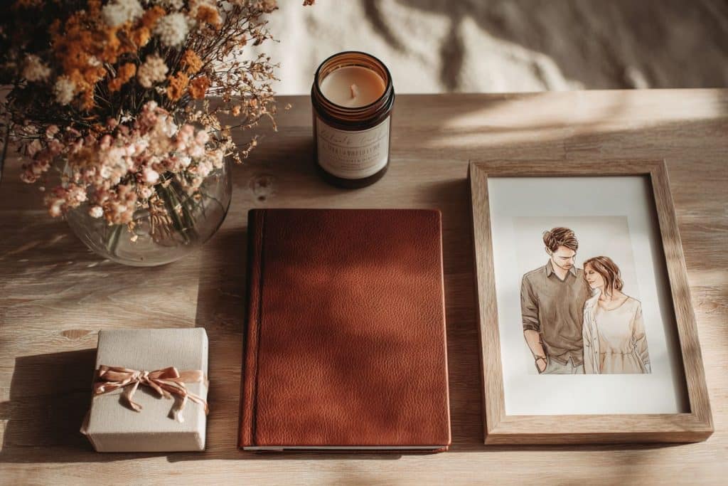 Idées de cadeaux pour 26 à 50 ans de mariage : montre gravée, livre de recettes de famille, tableau personnalisé