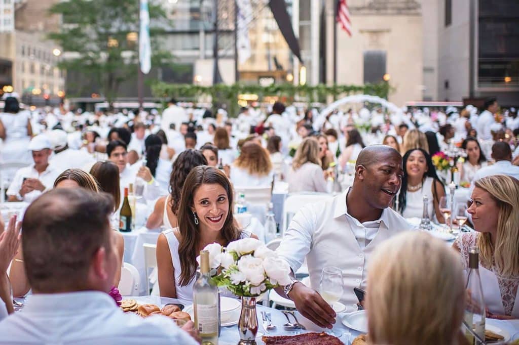 michael jordan diner en blanc soirée blanche repas amerique new york rue street