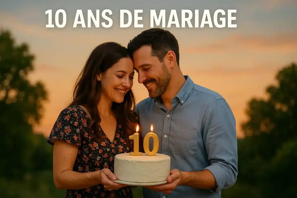 10 ans mariage anniversaire ocuple marié gateau célébreation