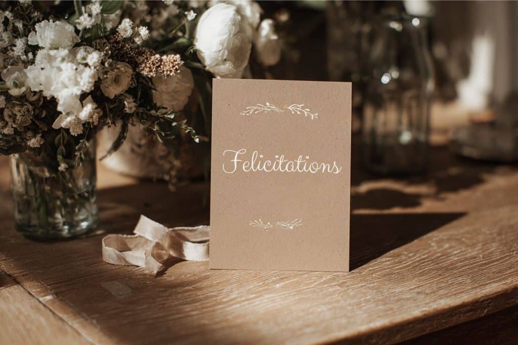 exemple de texte de faire-part de mariage calligraphié à la main en français