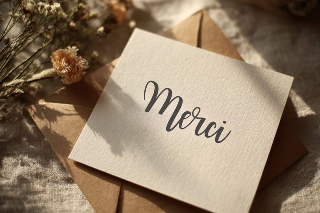 carte de félicitations de mariage élégante avec texte manuscrit en français