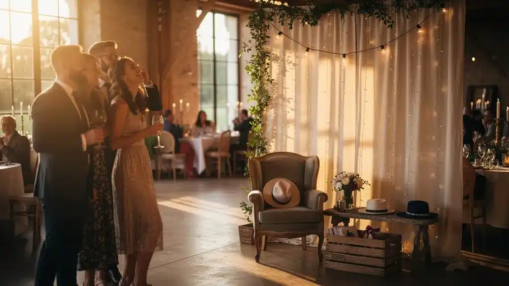 Photo illustrant coin photo mariage