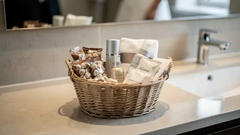 Kit de survie pour les invités : le panier de courtoisie - Kit de survie mariage Vue detaillee : kit de survie pour les invités : le panier de courtoisie