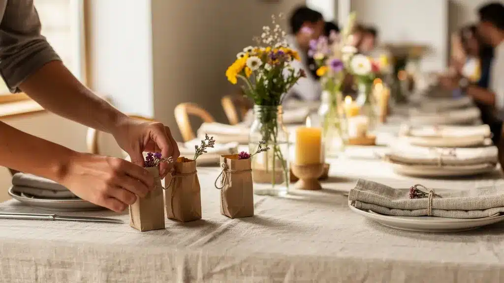 Illustration de décoration et faire-part : tendances éco-responsables 2026 dans le contexte de organisation de mariage