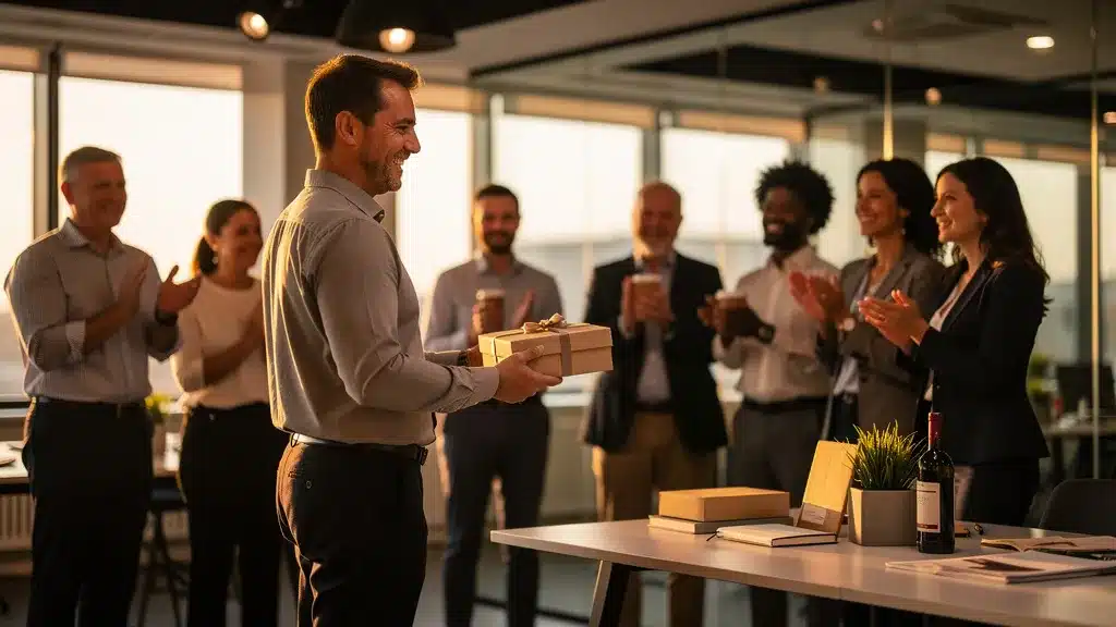 Photo illustrant cadeau pot de départ en entreprise